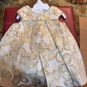 Gold rose infant dress